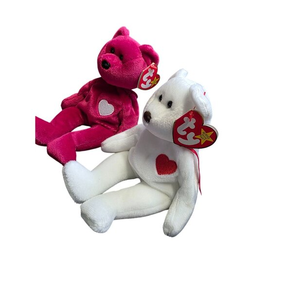 Valentino and Valentina Bears Valentine’s Day Ty Beanie Babies - Picture 3 of 8